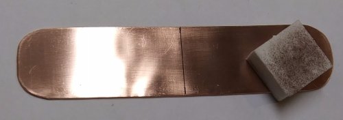 Judy Larson's Fold Formed Cuff With Faux Roman Glass or Coin Cabochon - , Metalwork, Cutting, Cutting Tool, Cutters, Dapping, Dapping Jewelry, Filing, Finishing, Forging, Forging Jewelry, Jewelry Forging, How To Punch Holes, Hole Punching, Punch A Hole, Oxidizing Wire, Oxidizing, Antiquing Wire, Antiquing, Riveting, Riveting Techniques, Wire Rivets, Sawing, Saw, Wire Saw, Texturing, Drilling, Drill, Fold Formed Faux Roman Glass Cuff